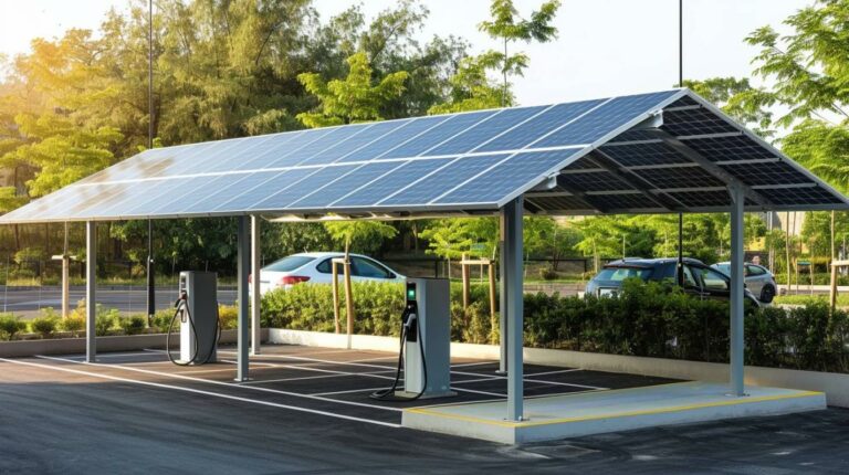 Carport solaire avec borne de recharge : un stationnement plus vert