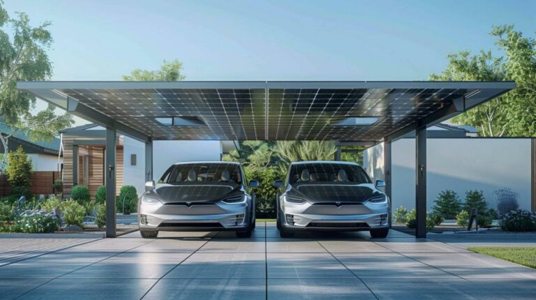 Optimiser l’espace : un carport solaire pour deux voitures
