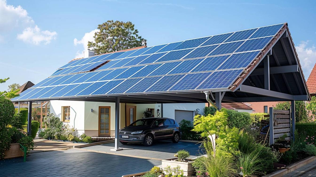 Optimisez votre espace extérieur avec un carport solaire double usage